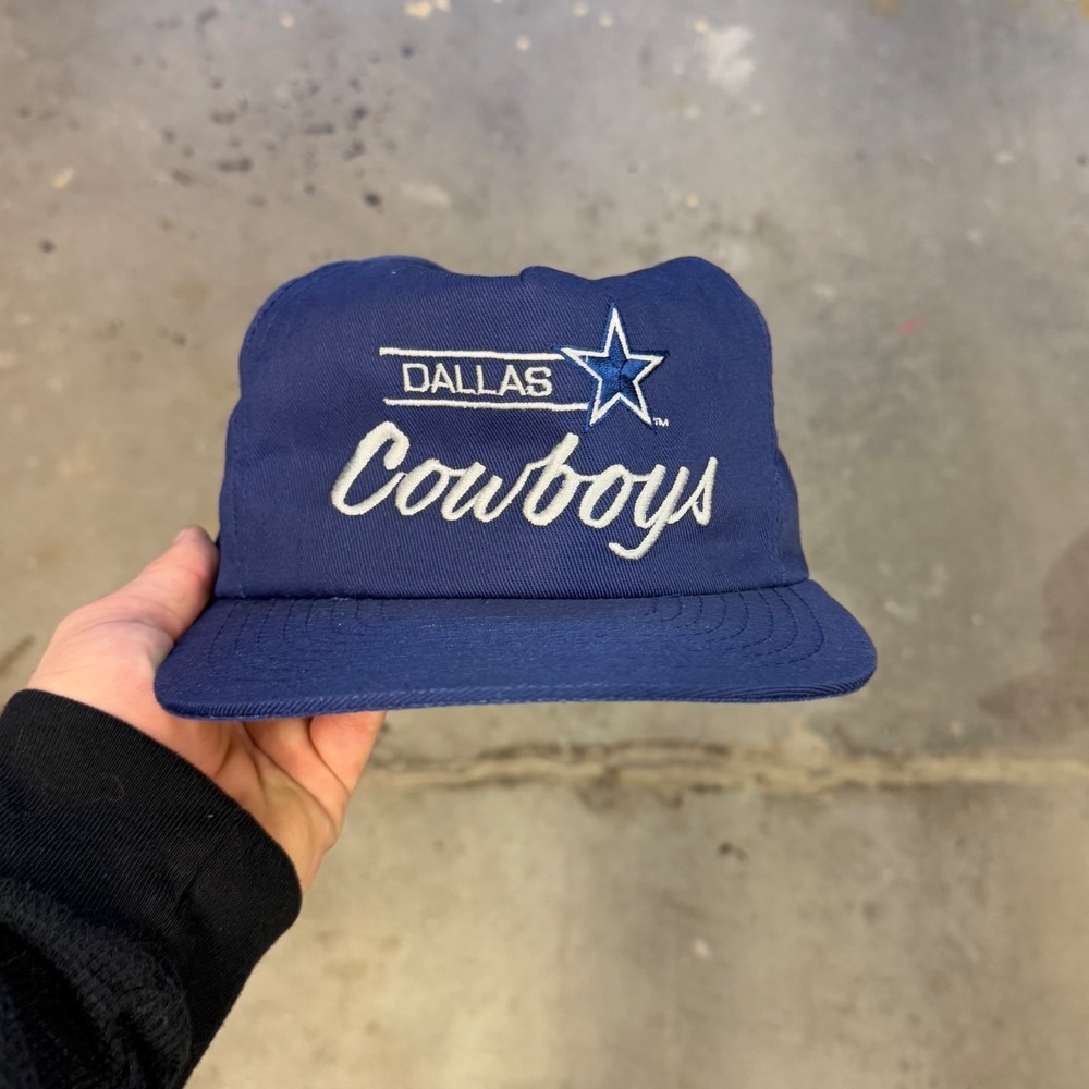 Vintage Annco Dallas Cowboys Snapback Hat Navy Blue NFL Star Logo 90s Cap Mens